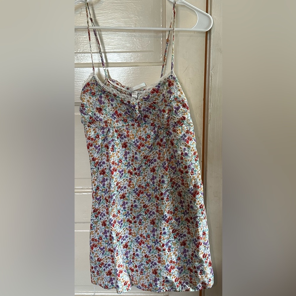 Cute little colorful dress with lace detail
